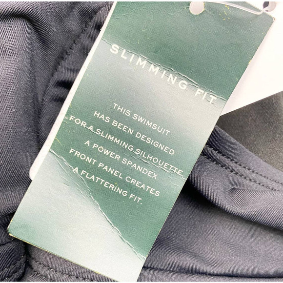 NEW Lauren Ralph Lauren BLACK Plus Size Shaping V-Neck One-Piece Swimsuit 22W - Picture 9 of 10